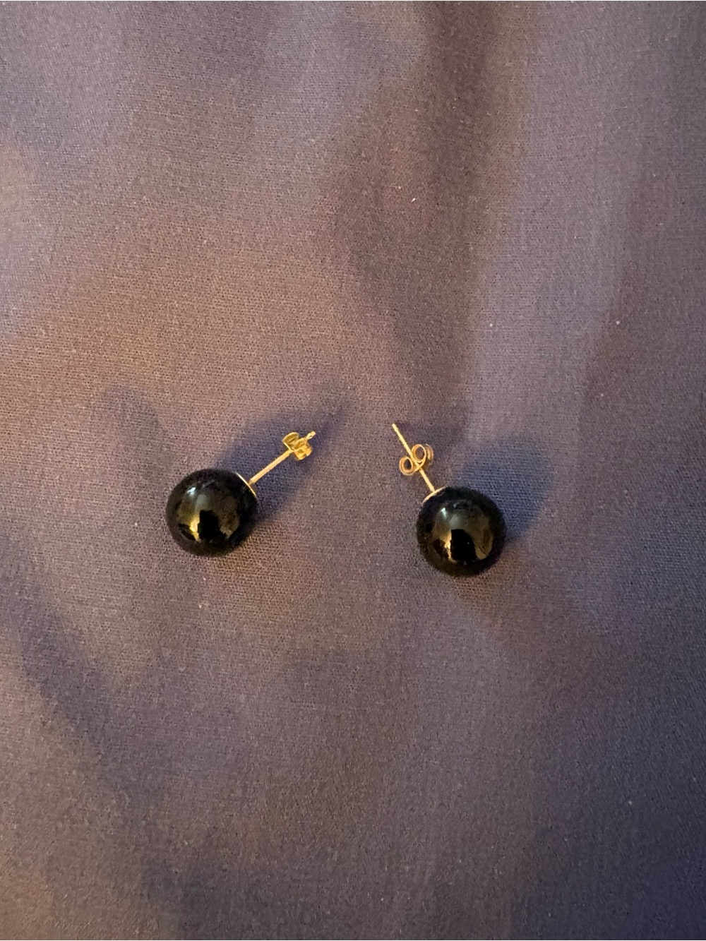 Classic Black Sphere Stud Earrings